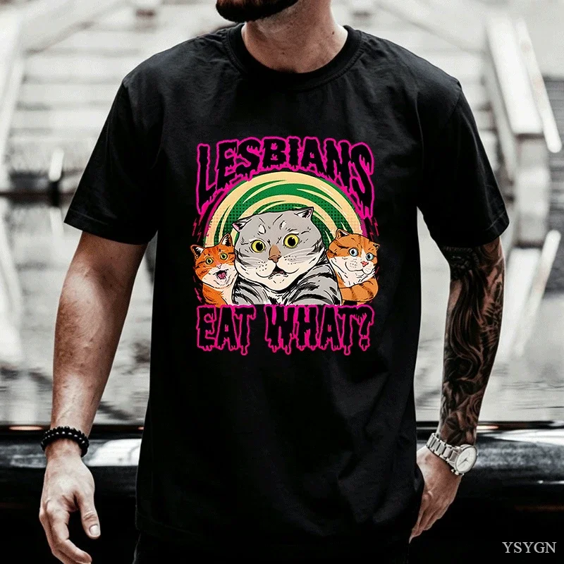 Lesbians Eat What T Shirt Vintage LGBT P Month T-shirt Funny Graph T Shirts Short Sve Tee Unisex Clothes 2026 New Model Short-sl