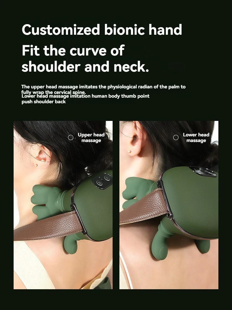 Masajeador biónico portátil para manos, hombros y cuello, masaje muscular Trapezius, terapia de calor y modos de amasado, diseño estilo chal
