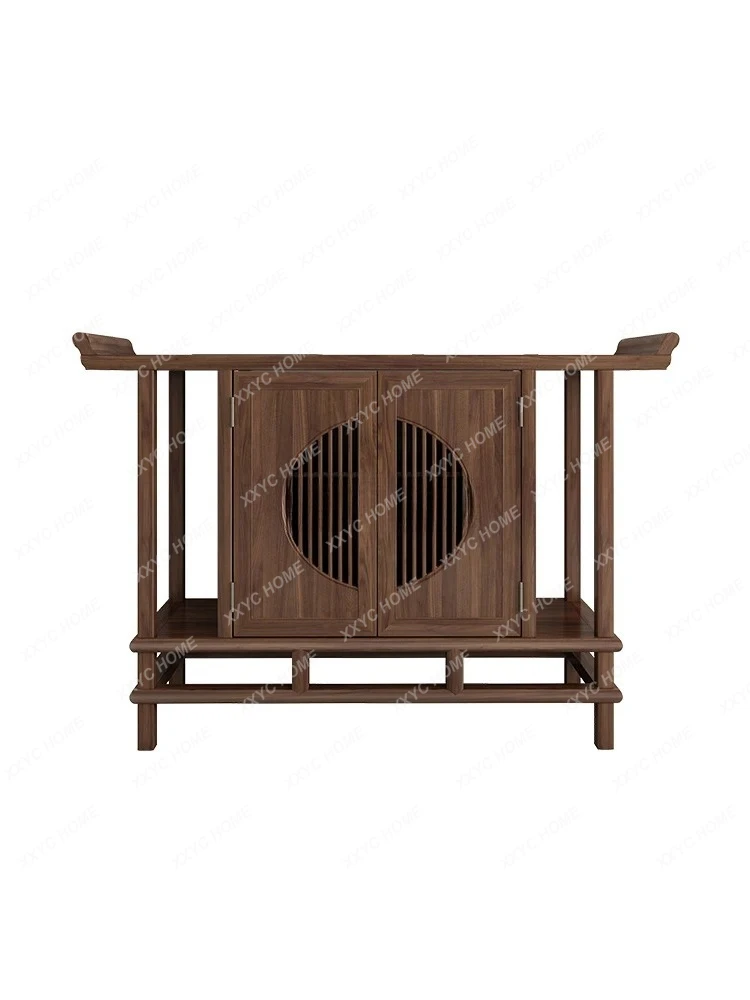

QQNew Chinese-style North American black walnut warped door cabinet solid wood