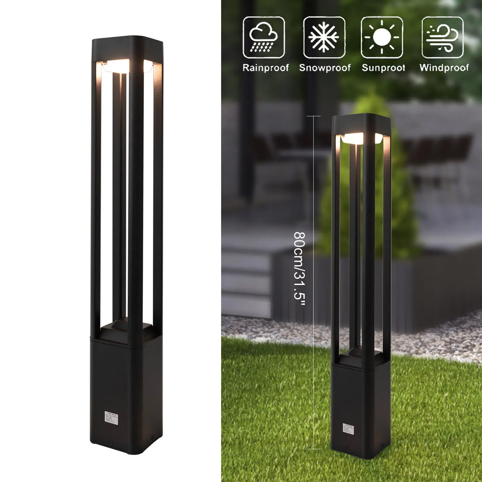 

LOYALHEARTD Solar Powered Landscape Path Light Automatic Lighting Modern Walkway Lawn Lighting