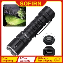 Sofirn SC33 5200 Lumen LED-Taschenlampe XHP70.3 HI Taktische Taschenleuchte Leistungsstarke wiederaufladbare 21700 USB C-Taschenlampe externe Beleuchtung, leistungsstarke Taschenlampe für Jagd, persönliche Verteidigung