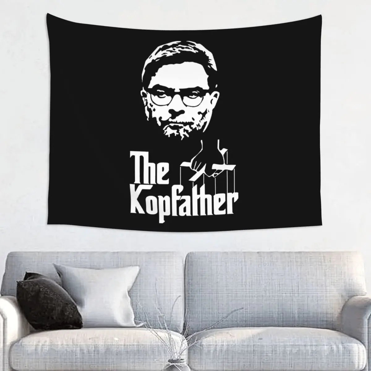 The Kopfather Jurgen Klopp Tapestry Colorful Polyester Wall Hanging Room Decoration Beach Mat Retro Tapestries