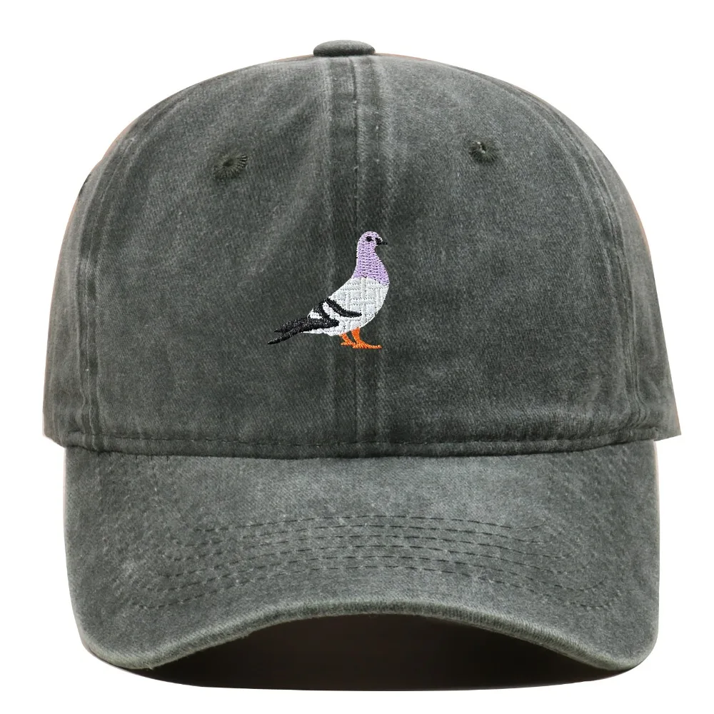 

Pigeon Embroidered Baseball Caps Sun Protection Daily Casual Summer Sun Hat Mountaineering Washed Cotton Sports Hat