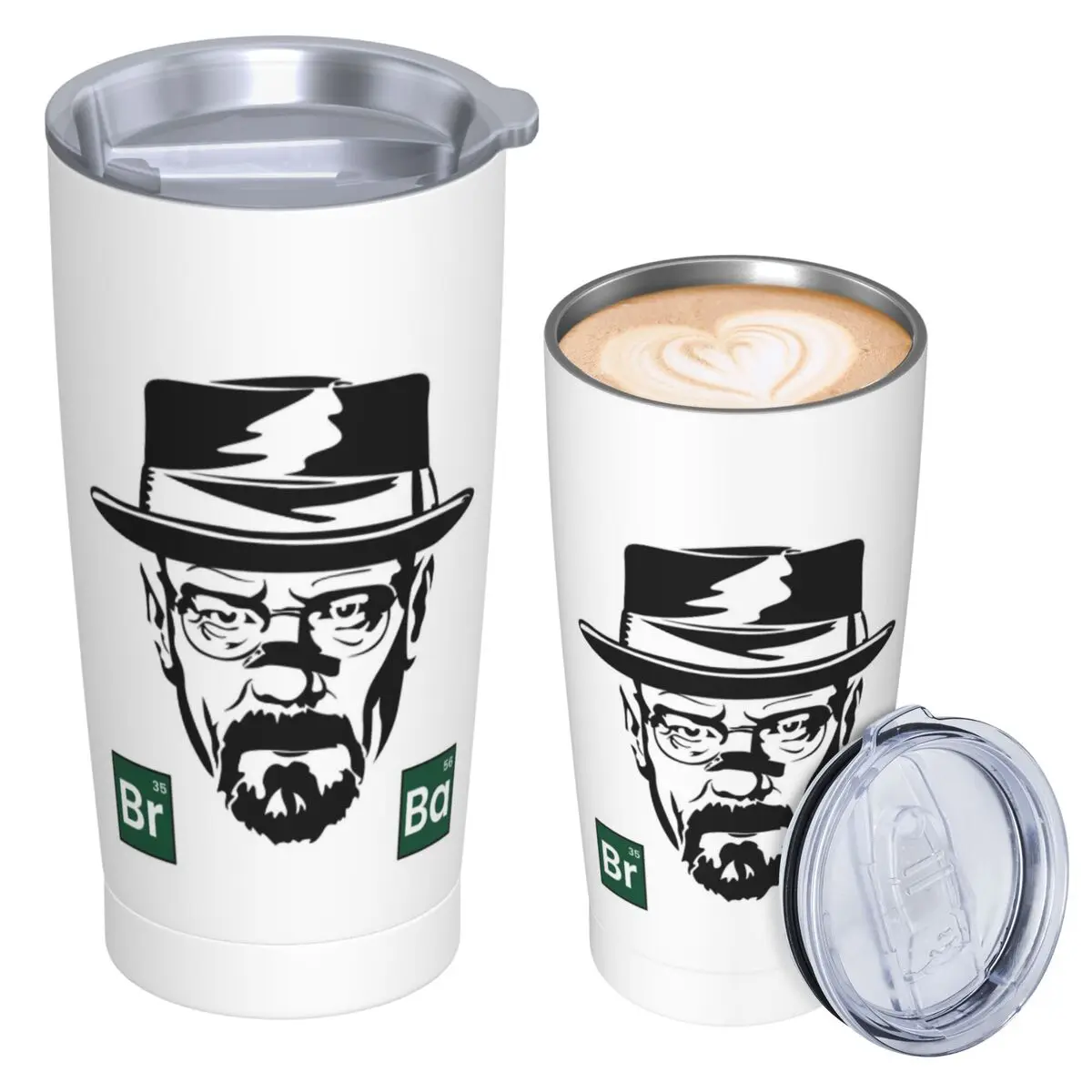 Breaking Bad Walter White Drawing Stainless Steel Tumbler Vacuum Insulated Mug Thermal Cold Cup Straws With Lid 20oz