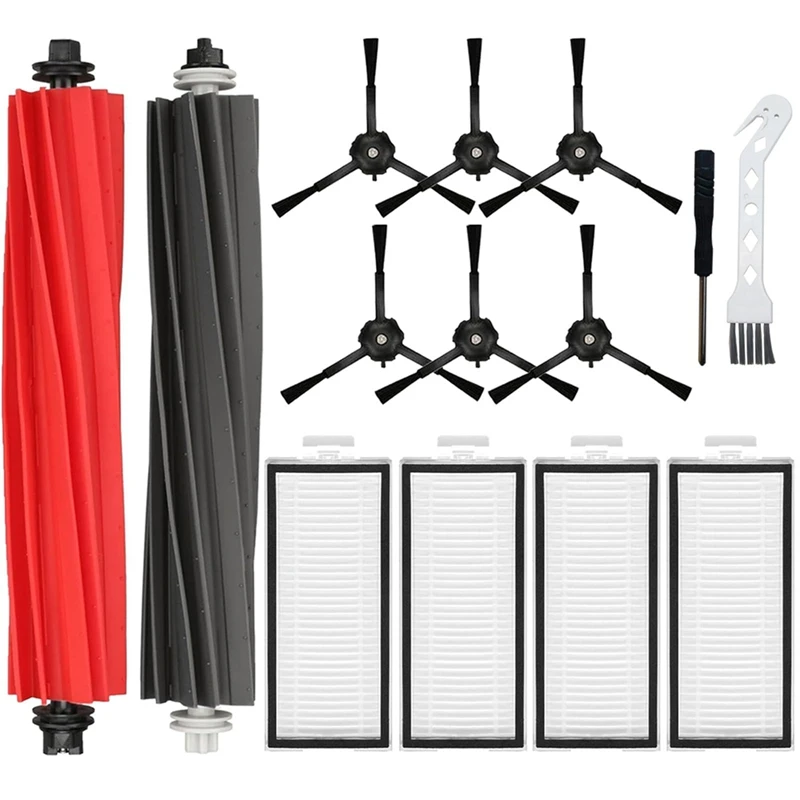 مجموعات بديلة لـ Roborock Q5 Max+/ Q5 Duoroller+/Q5 Pro/Q5 Pro+/Q8 Max/ Q8 Max+ مكنسة روبوت، فرشاة رئيسية فلتر HEPA