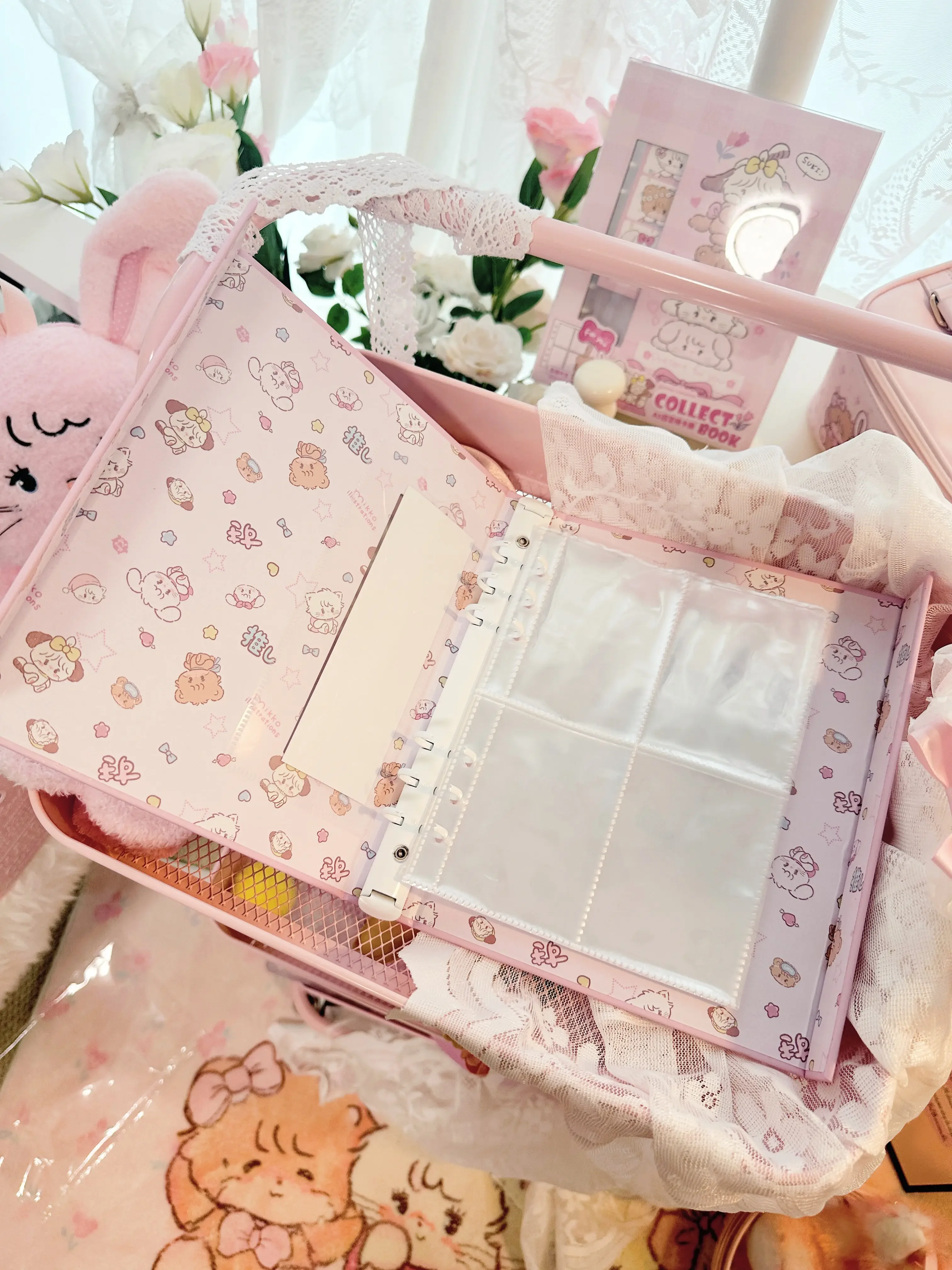 Cute Cartoon Photocard Binder A5 4Grid Photo Collection Book Idol Photo Album Star Chasing Card Storage Gift with 10pages