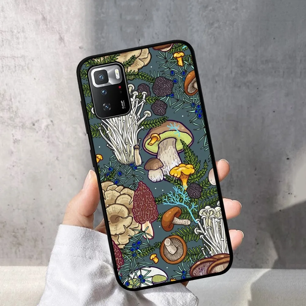 Minimalist Graffiti Line Mushroom Phone Case For Redmi Note 4 X 5 A 6 7 8 Pro T 9 Pro 9S 10 Pro 11 Pro 11S 11Epro PocoM3pro