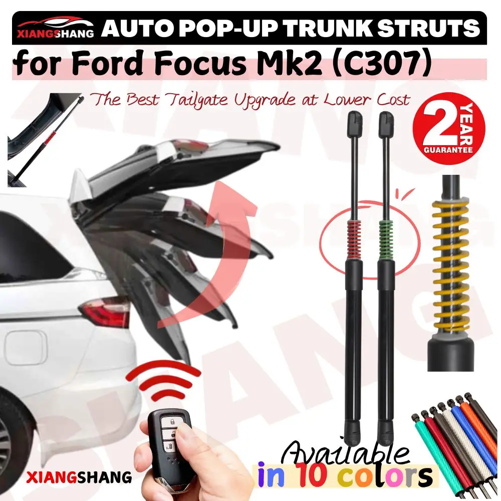 Auto Pop-Up Trunk Struts for Ford Focus Mk2 (C307) Hatchback 2004-2010 485mm Automatic Opening Gas Lift Supports with Springs