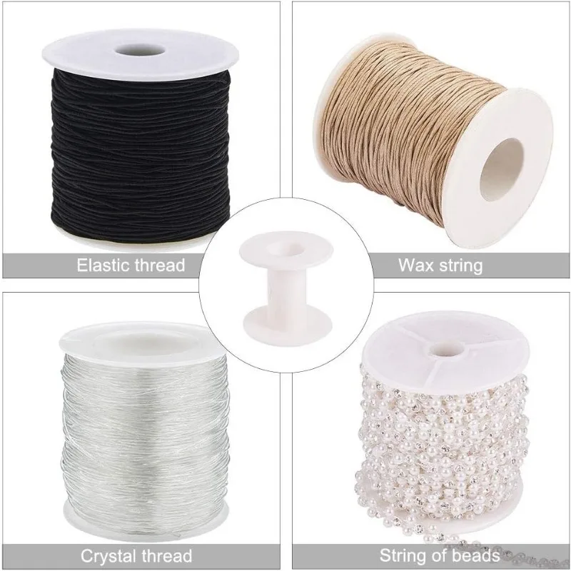 20pcs Empty Plastic Spools 2 Inch Ribbon Spool White Wire Spools Thread for Embroidery Thread Yarn Ribbon Crafts and Sewing