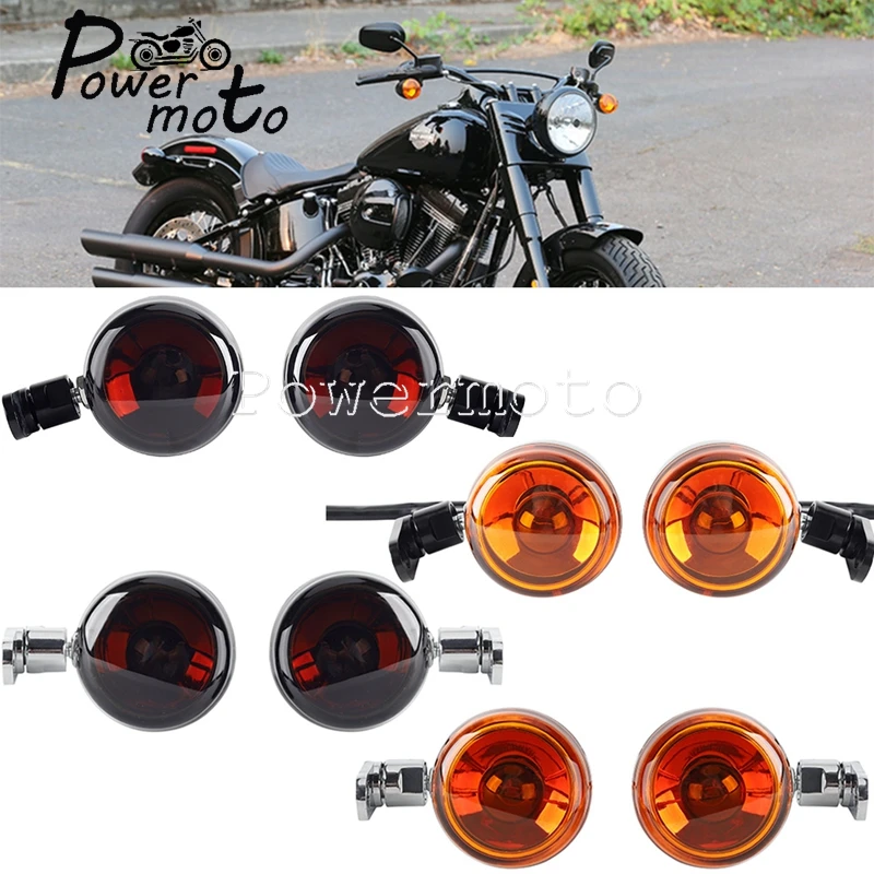 Motorcycle Front Swivel Bracket Mount Turn Signal Lights Bullet Smoke Lens For Harley XLH883 XLH883 Hugger XL1200C XL1200S 88-03