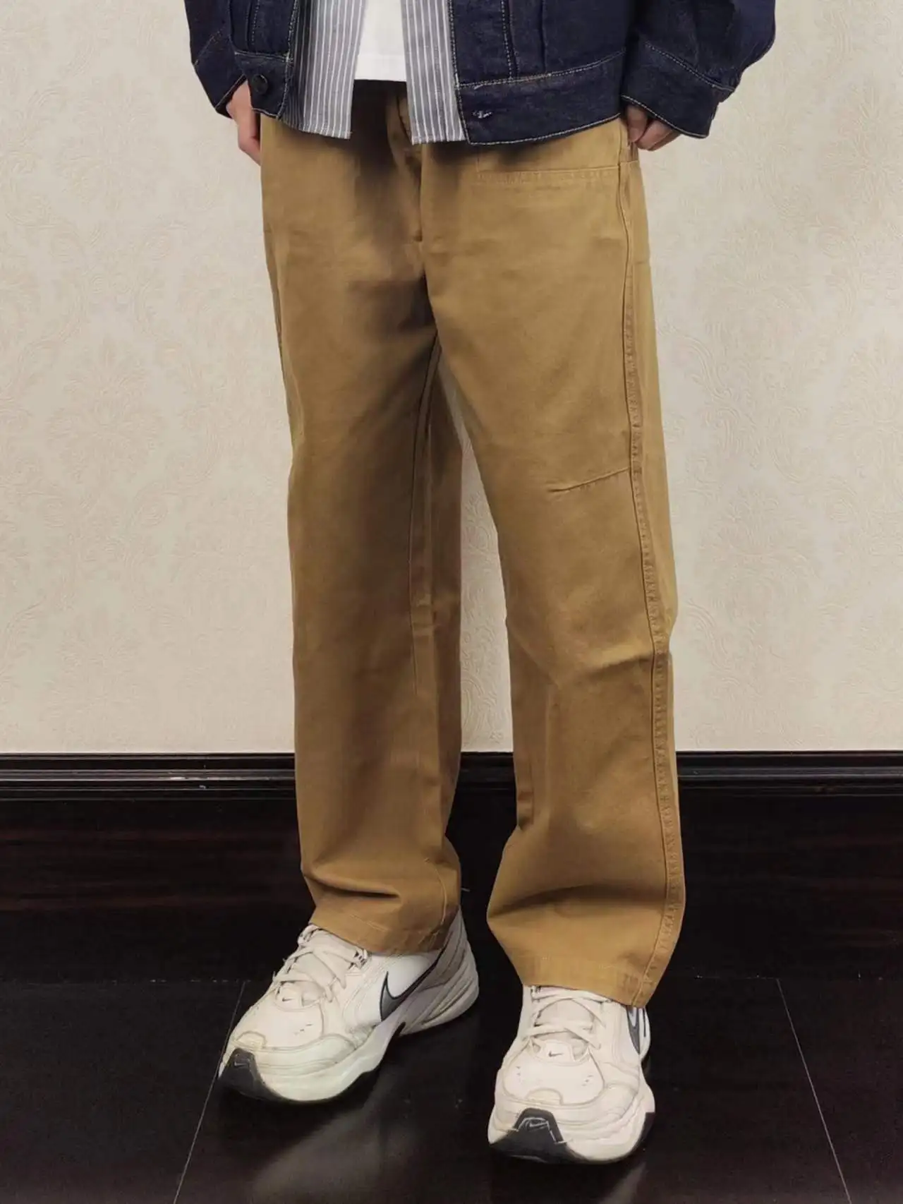 

HMN Studio Spring Autumn 2024 Men's Workwear Denim Jaet Collared irt Cotton Polyester Blend Wear Resistant Long Sve