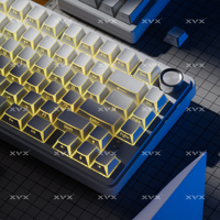 XVX Shadow Keycaps Edge Backlit PBT Side Print Shine Through White Keycap for MX Keyboard Cherry Profile 136 Keys