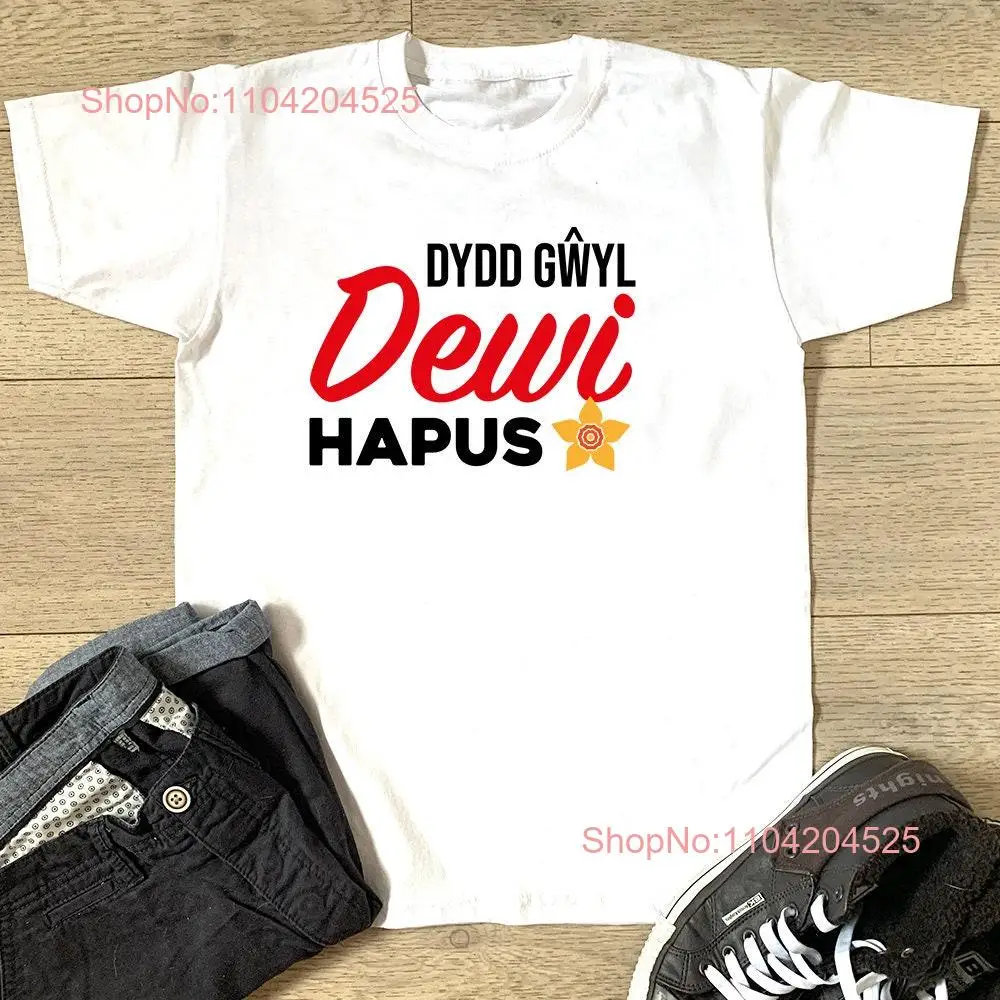 Dydd Gwyl Dewi Hapus T Shirt Daffodil Welsh Wales Happy St Davids Day Top long or short sleeves