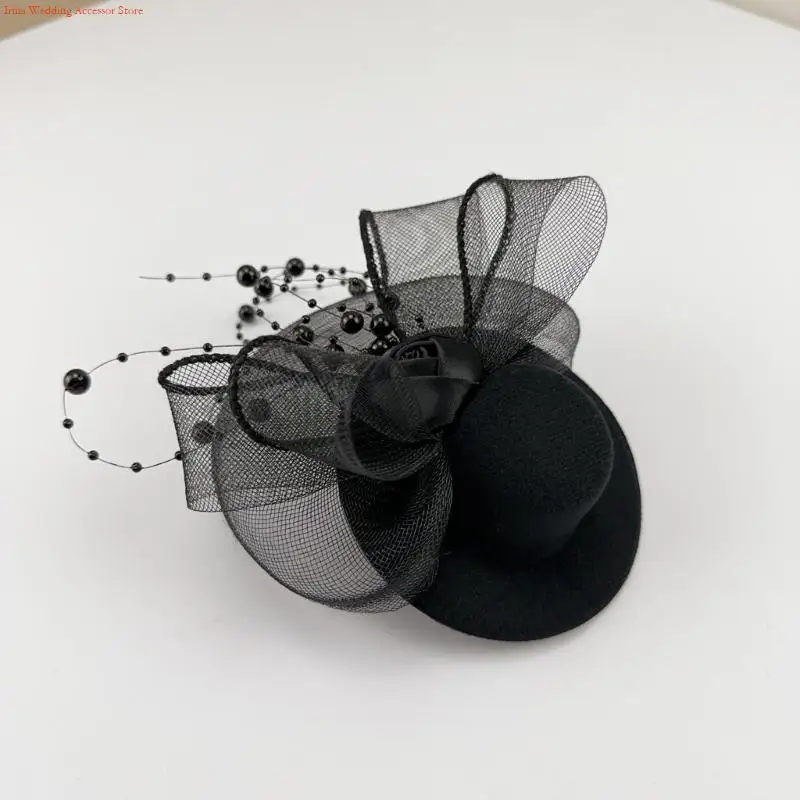 G92D Halloween Performances Hair Clip for Girls Medieval Hair Pin with Yarn Top Hat