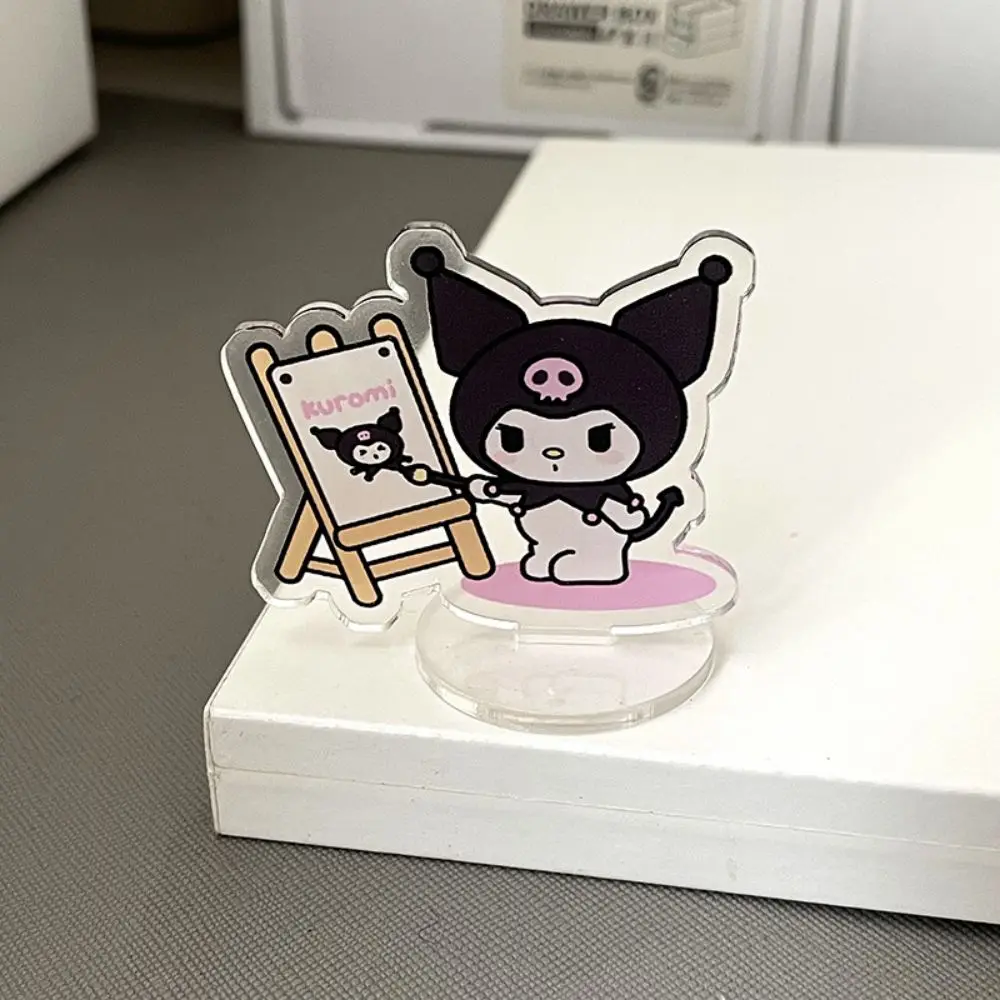 Sanrio Kuromi Mymelody Cinnamoroll Desktop Inspirational Learning Stand Card Acrylic Note Clip Funny Creative Figure