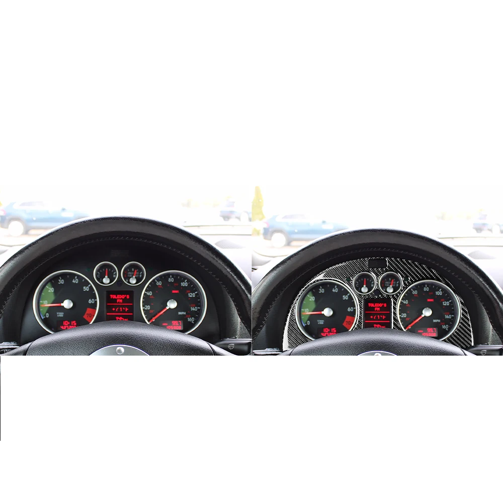 For Audi TT MK1 8N 2001-2006 Carbon Fiber Instrument Speedometer Panel Trim Cover Car Interior Accessories Decorative Stickers