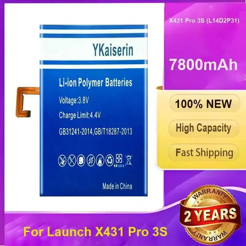 

For Launch X431 Pro 3S L14D2P31 Strong Compatibility Tablet Battery 7800Mah