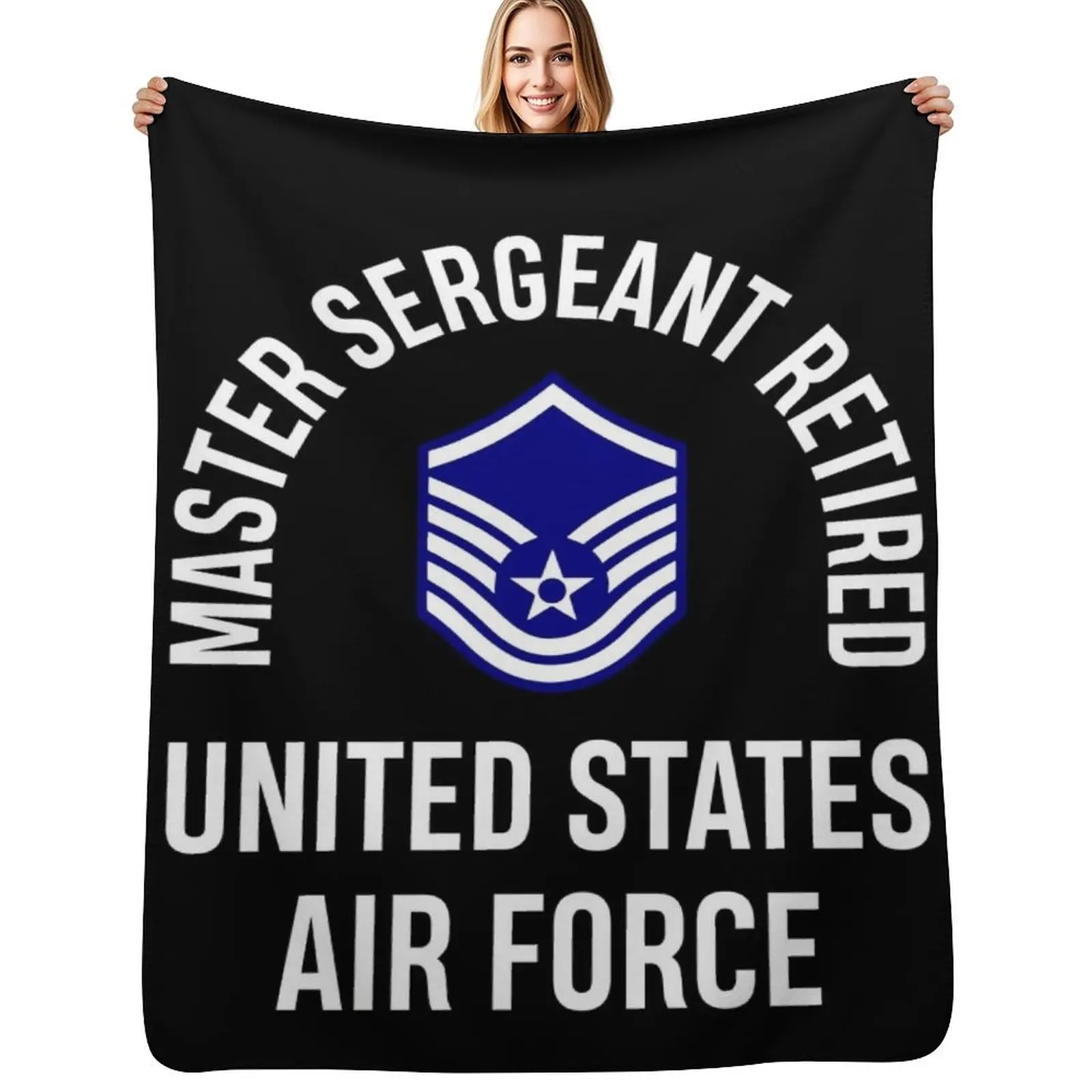 Master Sergeant Retired United Sates Air Force Retirement Throw Blanket Thin Hair Retros Bed Blankets