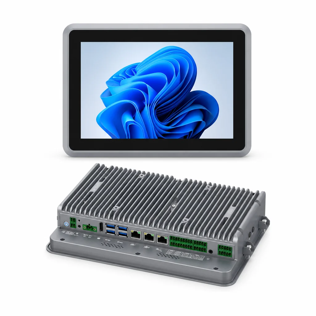 Partaker 10.1 Inch IPS Capacitive Touchscreen Industrial Panel PC Intel Core I5 1235U I7 1255U HD 3 x LAN COM GPIO 9-36V DC HMI