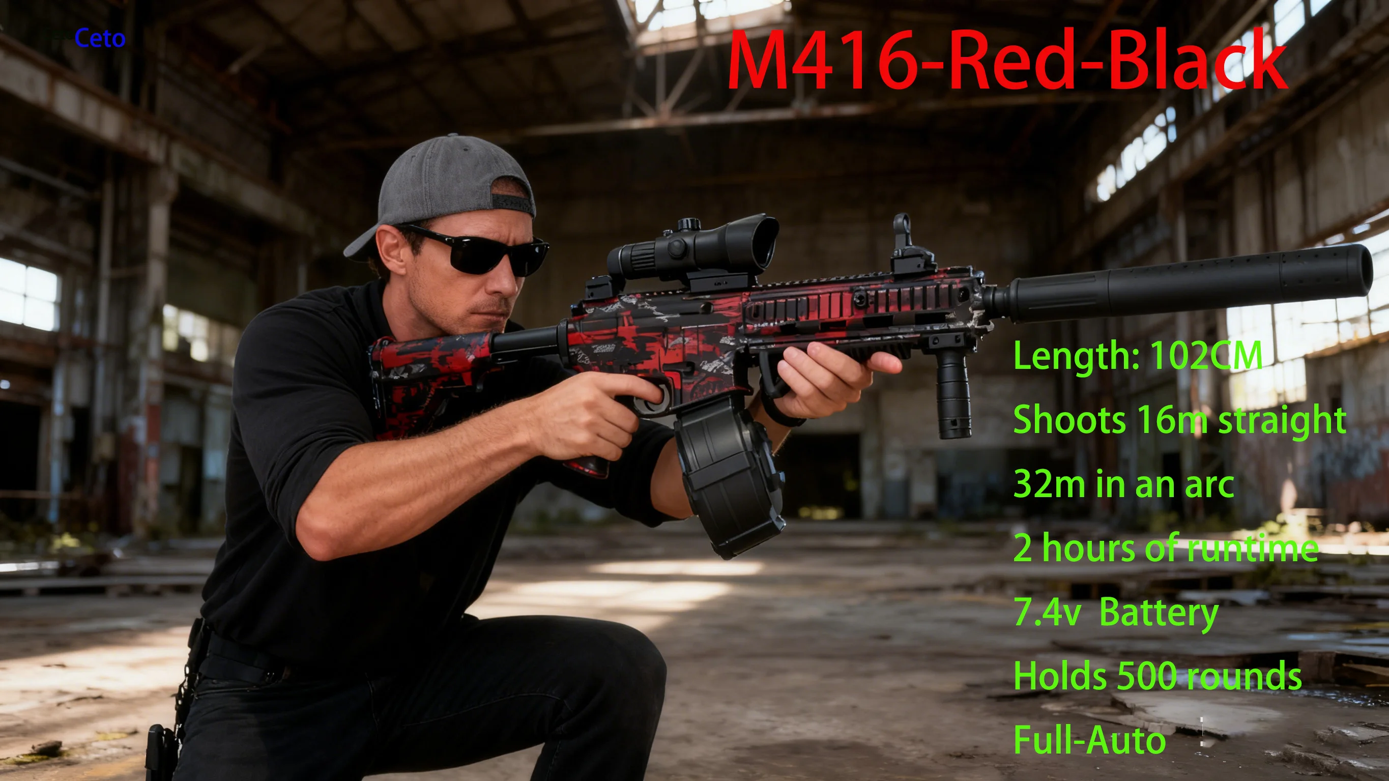 التلقائي M416 ترشيش هلام المياه حبة الناسف 500 جولة طبل 18 متر المدى في الهواء الطلق معركة لعبة بندقية اللعب ، هلام الناسف للبالغين #6