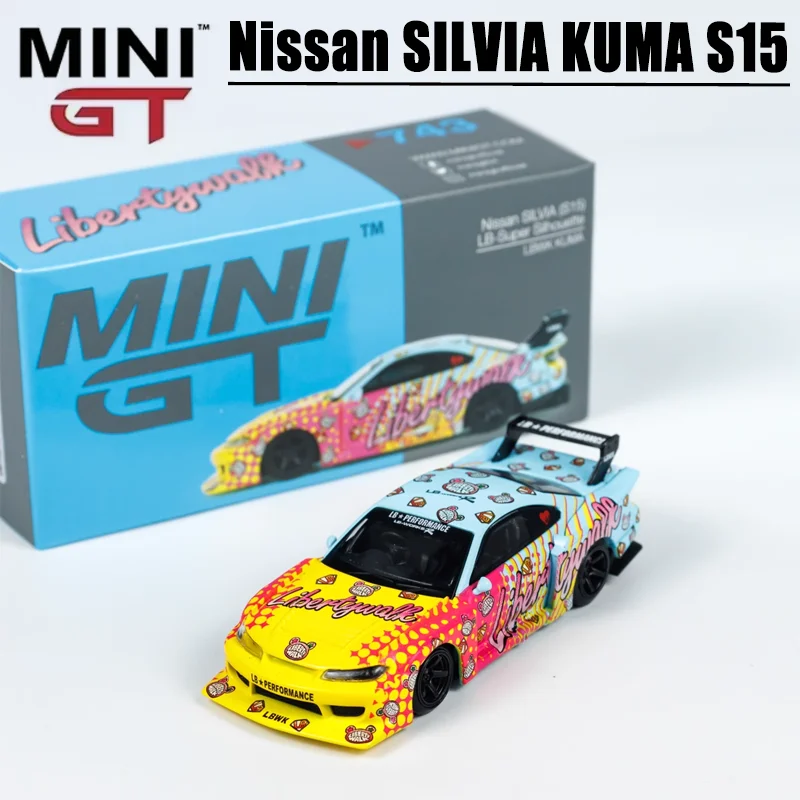 MINIGT Scale 1/64 Nissan SILVIA KUMA S15 Alloy Toy Diecast Metal Model Gift