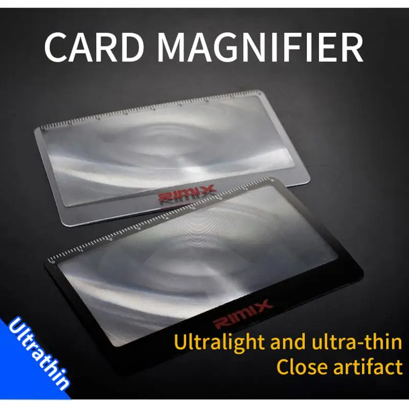 Portable Magnifying Glass Pocket Wallet Credit Card Sized 3X Fresnel Reading Ultra-thin Magnifier Lens Birthday Gift For Parents