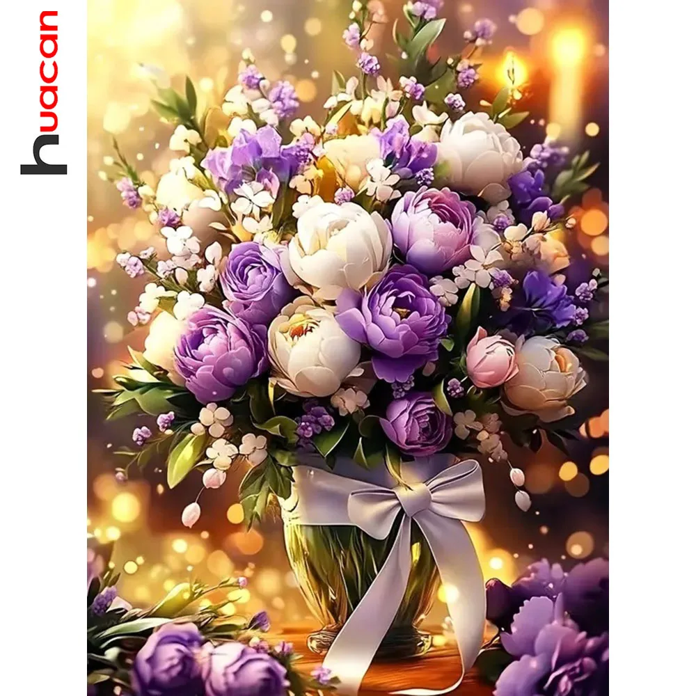 Huacan Diy Diamant Malerei abstrakte Kunst Blumenstrauß Mosaik Kreuzstich Home Dekoration Wandkunst