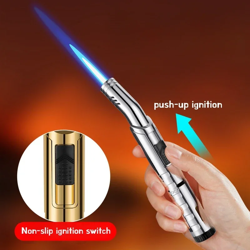 HOT Windproof High-Flame Direct-flush Gas Lighter Multifunctional Outdoor Fire Camping Barbecue Butane Welding Torch Home Tools