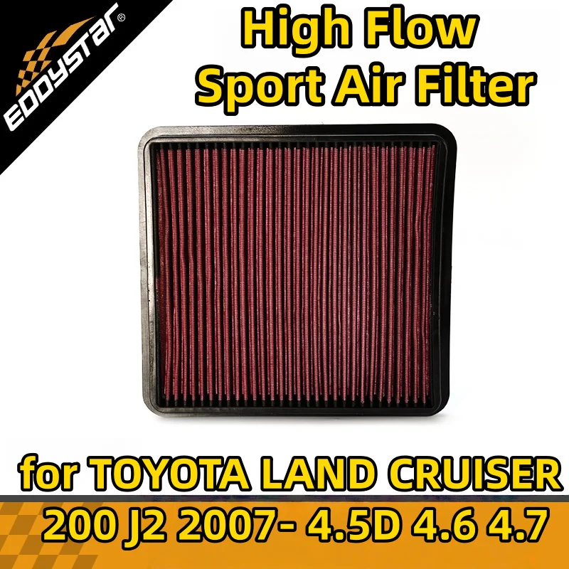 

Спортивный воздушный фильтр с высоким расходом для TOYOTA LAND CRUISER 200 J2 2007–4.D VDJ200 4.6 V8 URJ202 4.7 V8 Моющиеся гоночные впускные фильтры