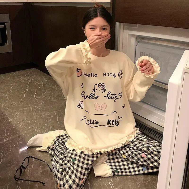 Zestawy odzieżowe Sanrio Hello Kitty dla kobiet, wyprzedaże i likwidacje, darmowe stroje klubowe, komplety damskie 2025, zestawy ubrań, bluzki, pojedyncze elementy.