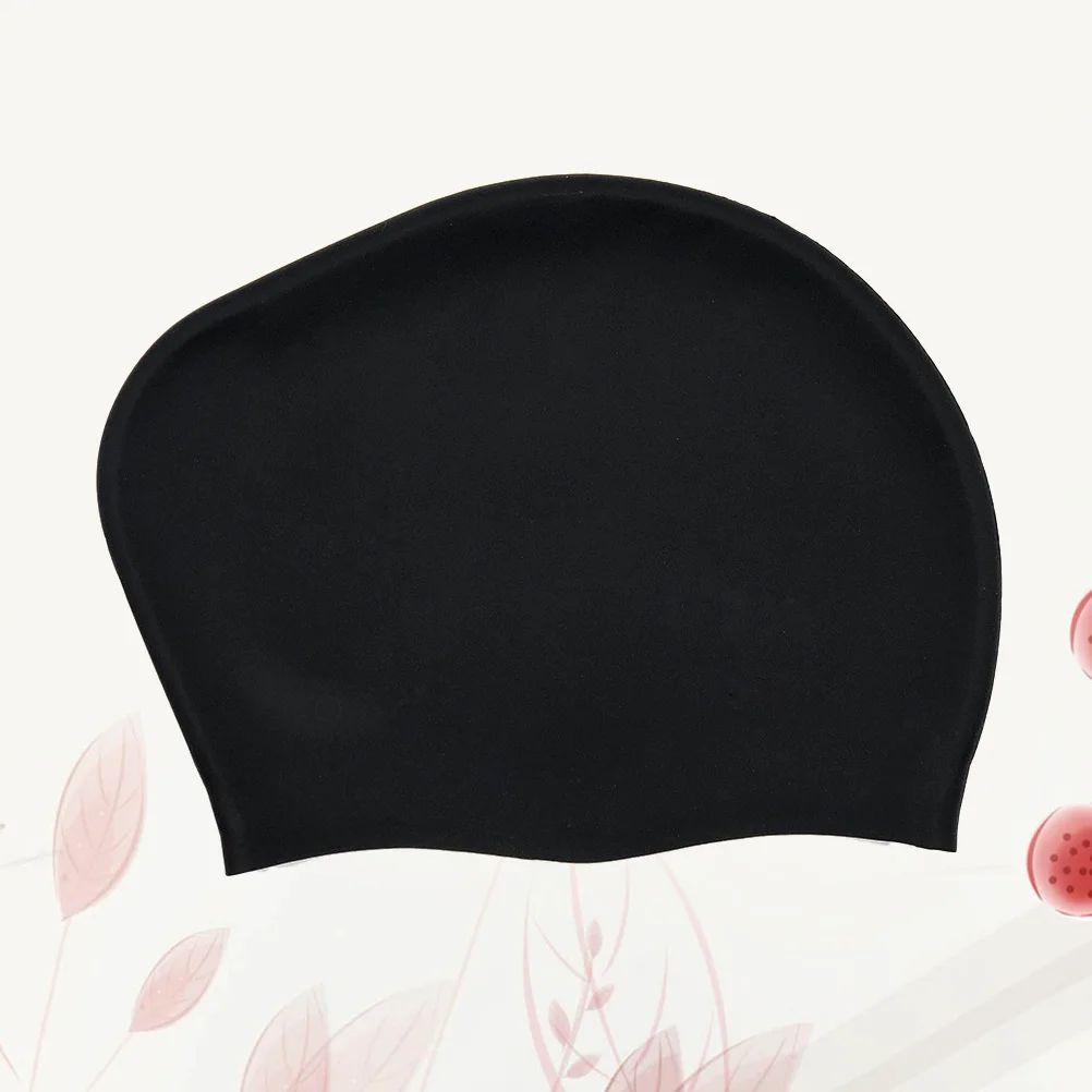 

Waterproof Swimming Hat Premium Silicone Material Elastic Design Protects Hair from Chlorine Pool Women Female Black