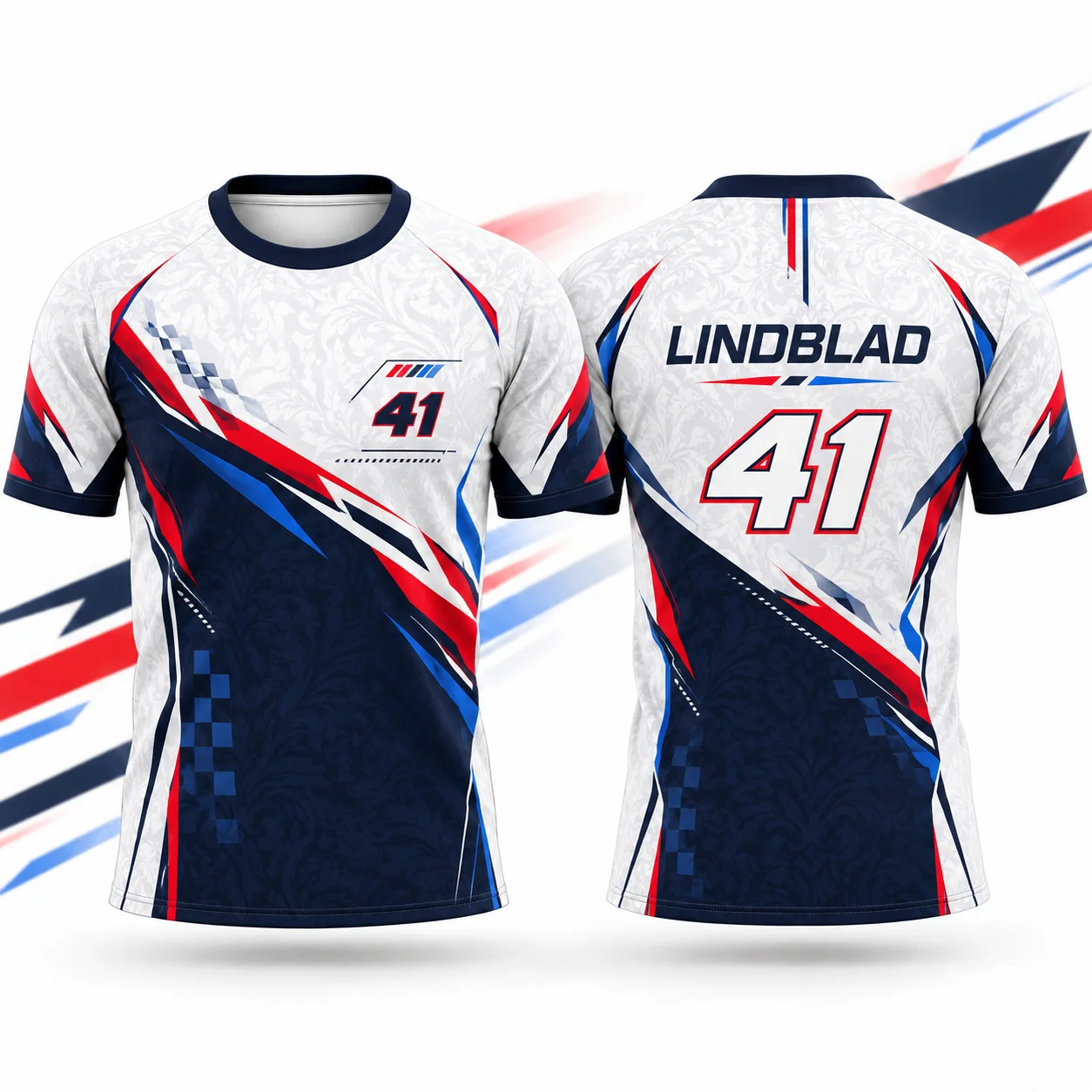 Lindblad 41 Men's Graphic Racing Tshirt Summer Casual Street Style Unisex Short Sleeve Top Motorsport Inspired Wear Daily Outfit