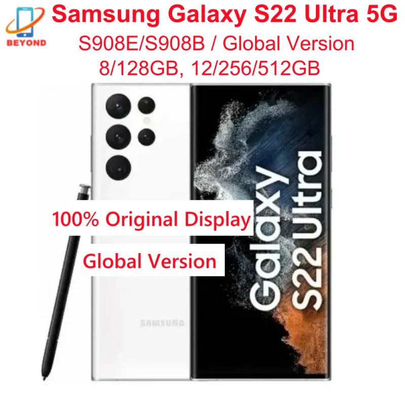 Original Samsung Galaxy S22 Ultra 5G S908E S908B 6.8