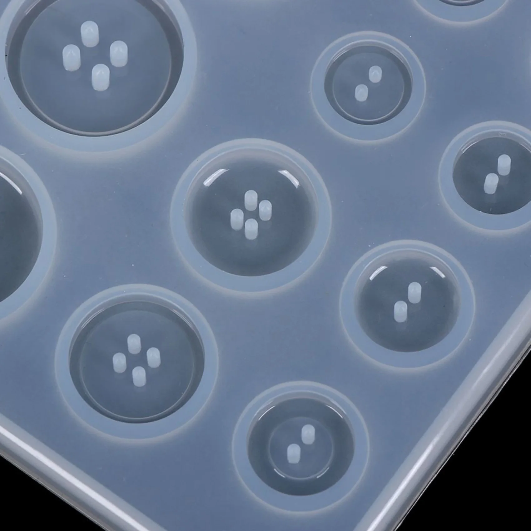 DIY Silicone Mold Resin Button Handmade Resin Mold with Hole Pendant Button Clay Epoxy Pendant for Keychain Supplies
