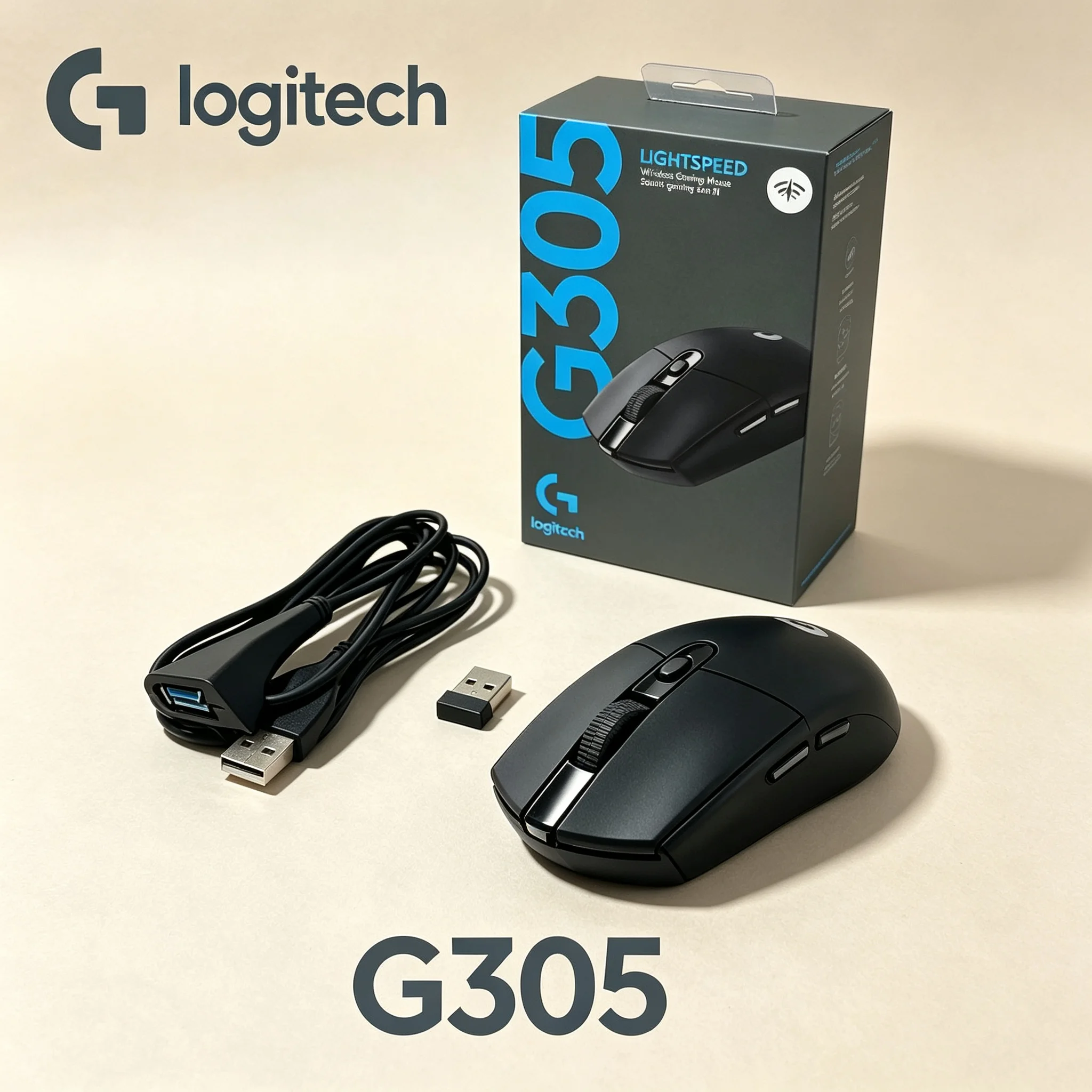 Logitech G305 2.4G All‑Purpose Wireless Mouse With Transfer Adapter Cable Ergonomic Gaming Mice For Home Office Leisure And Comp