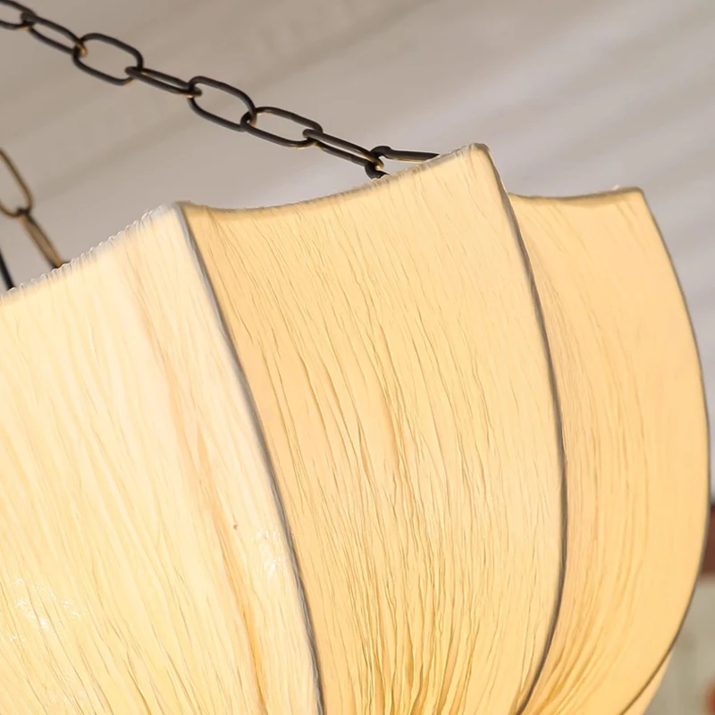 اليابانية وابي سابي الرجعية النسيج قلادة أضواء المعيشة غرفة الطعام أضواء الثريا ديكور المنزل غرفة نوم بريق Led مصباح معلق