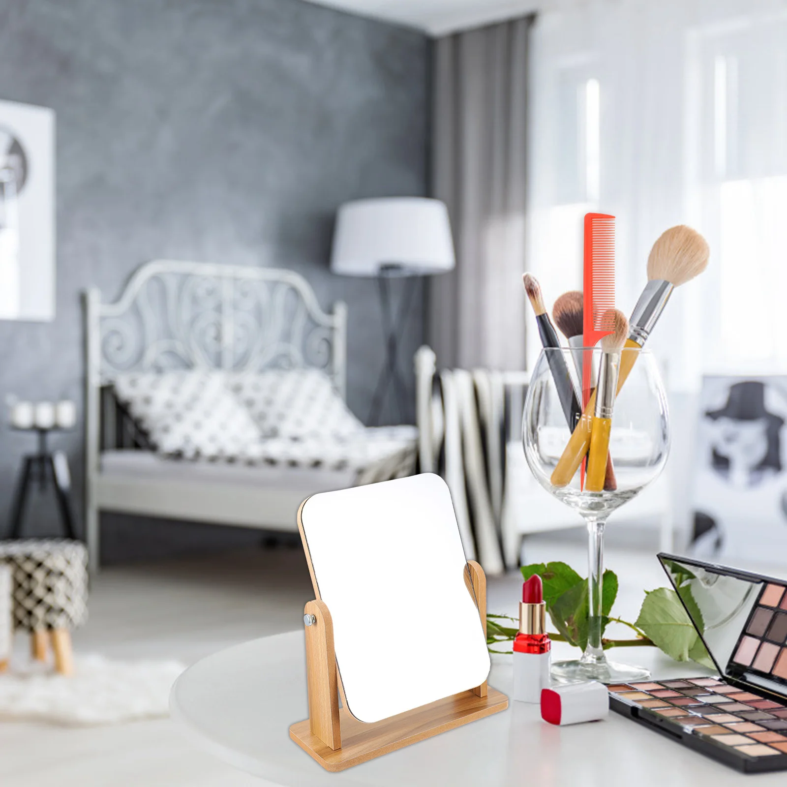 1 قطعة مرآة سطح المكتب تصميم أنيق حياة طويلة صالون تجميل المنزل هدية للفتيات السيدات عيد الميلاد عيد ميلاد مرآة ماكياج