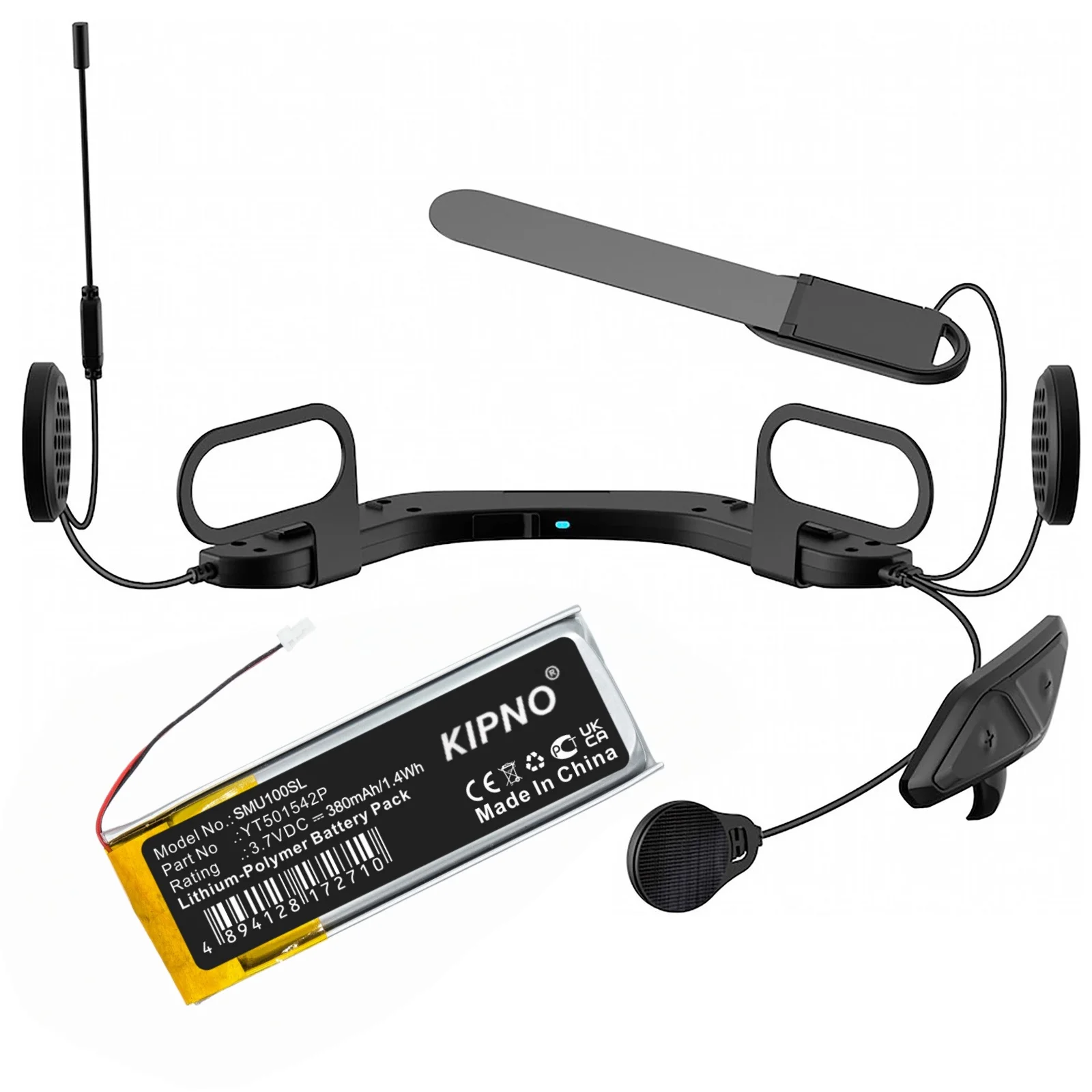 

KIPNO 3.7V 380mAh Wireless Headset battery YT501542P for Sena 10U +TOOLS KIT