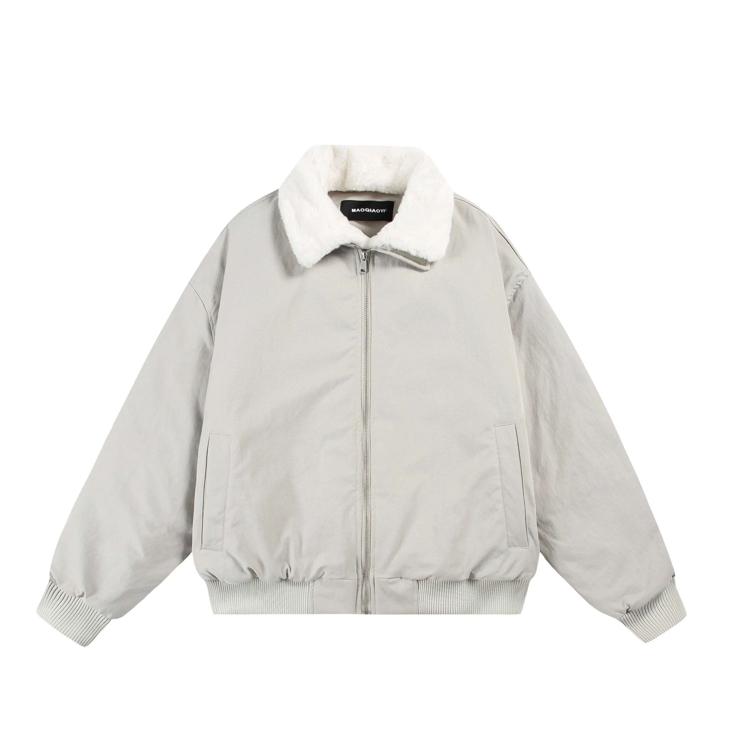 

Женская куртка MAO в американском ретро-стиле с отстегивающимся меховым воротником, свободного кроя, утепленная, для ношения поверх верхней одежды