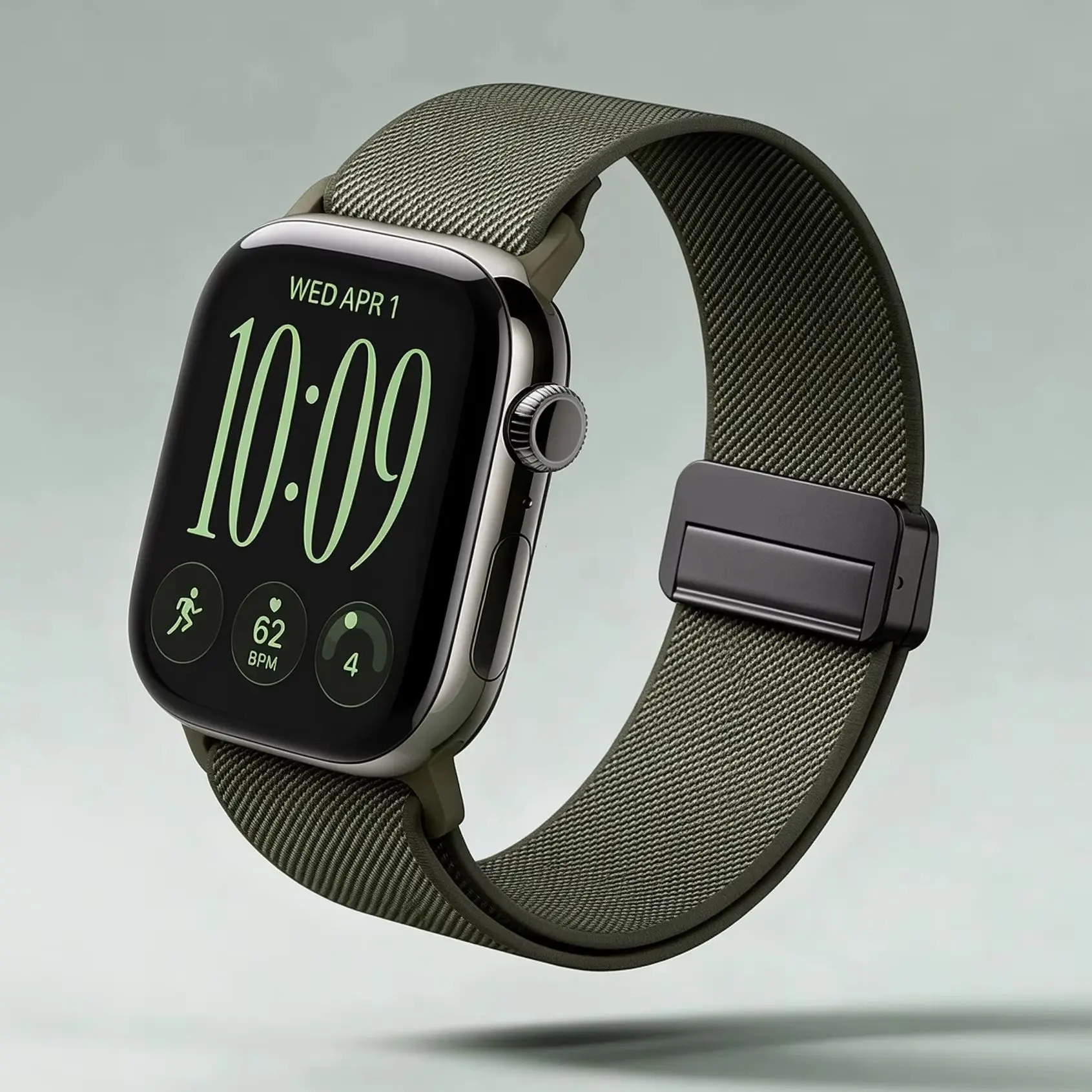 Magnetic Loop For Apple Watch Band 40mm 44mm 45mm 49mm 41mm 38 Nylon sport bracelet iwatch ultra 4 3 2 Series 12 11 10 9 8 se