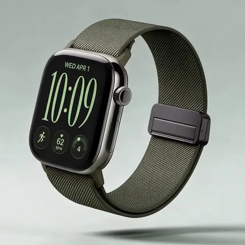 Magnetic Loop For Apple Watch Band 40mm 44mm 45mm 49mm 41mm 38 Nylon sport bracelet iwatch ultra 4 3 2 Series 12 11 10 9 8 se