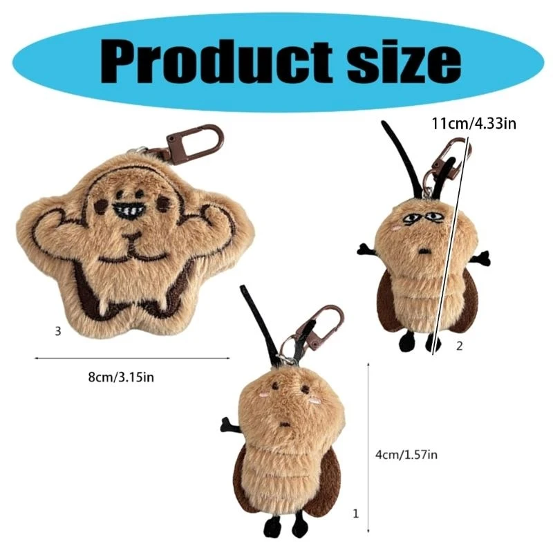 Niedliche Kakerlaken-Spielzeug-Schlüsselanhänger, schöne Kakerlake, lustiges Kakerlaken-Geschenk für Freundin, 15UB