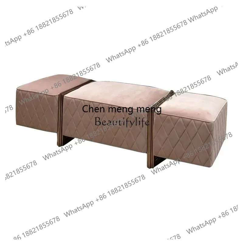 LHY26 ss style  Italian light luxury shoe changing stool master bedroom end of bed simple living room velvet sofa cloakroom stoo