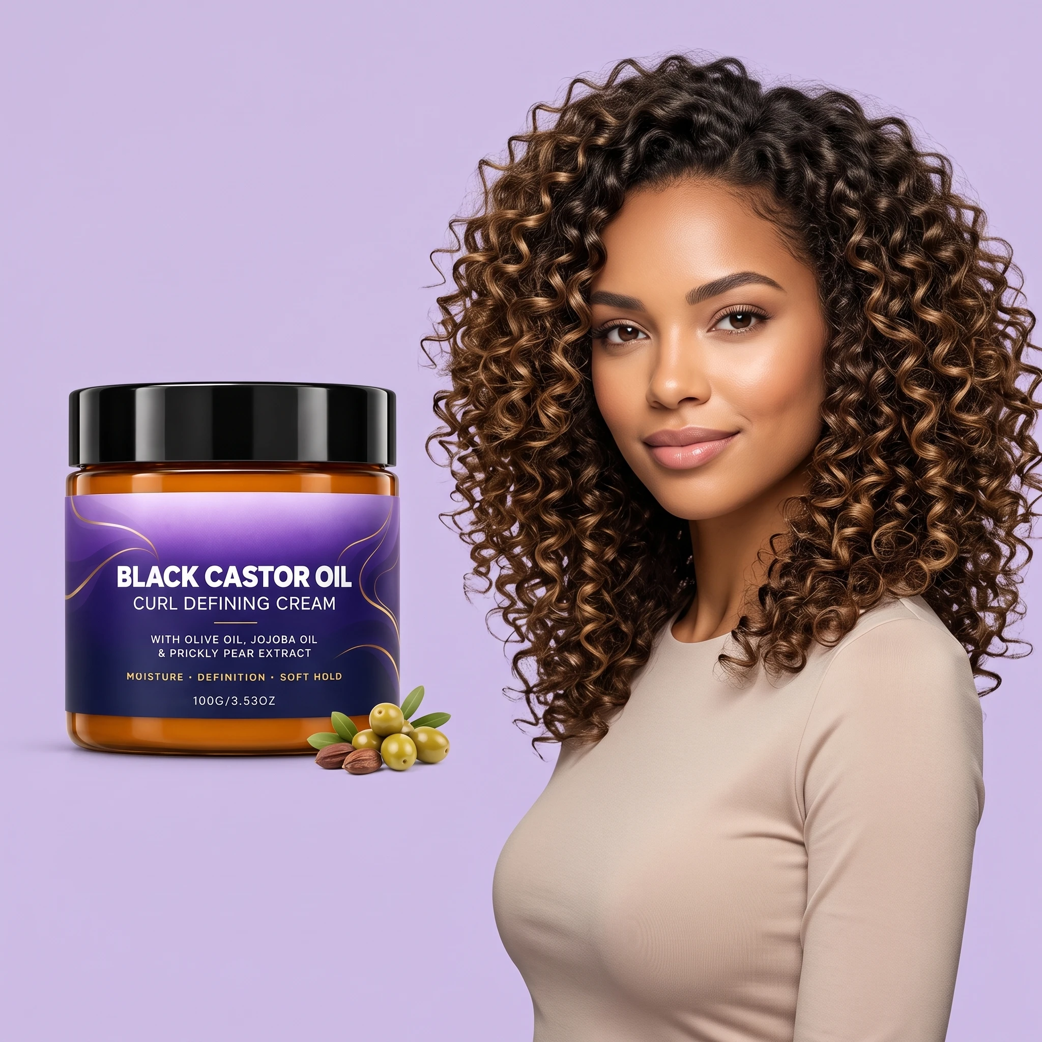 Curl Styling Cream Anti Frizz Long Lasting Curl Definer Lightweight Enhances Curls Hydrate for Bouncy Shine Deep Moisturizes