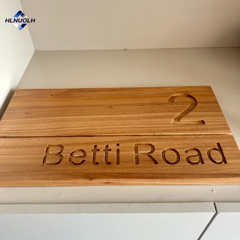 Personalized Design Door Sign Custom Wooden House Numbers Sign Address Plaque Laser engraving Letter Home Outdoor Name Plates