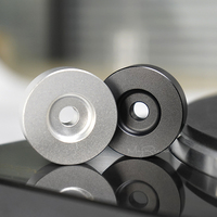 2024 Hot Sale 45 RPM Turntable Adapter Aluminum Silver Black 7 inch EP Record Turntable Phonograph Vinyl Technics Center Adapter
