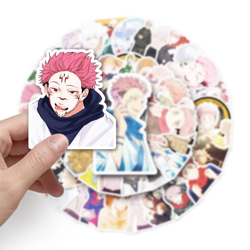 50pcs Jujutsu Kaisen Anime Graffiti Stickers Suitcase Water Cup Stationery Mobile Phone Car Notebook Refrigerator Decoration