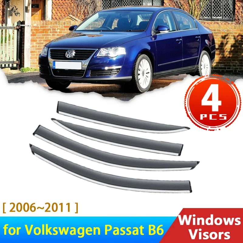 

Deflectors For Volkswagen Passat B6 6 2006~2011 Accessories Car Side Windows Visors Rain Eyebrow Guards 4x Windshield 2007 Sedan