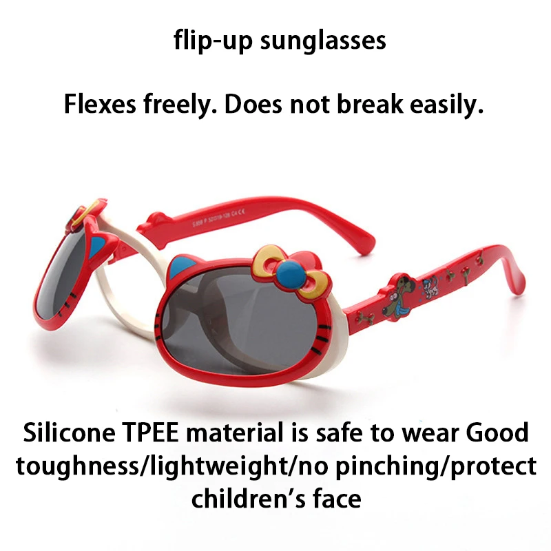 

2025 new boys and girls fashion polarized children's sunglasses cute flip children sunglasses can be equipped with prescription