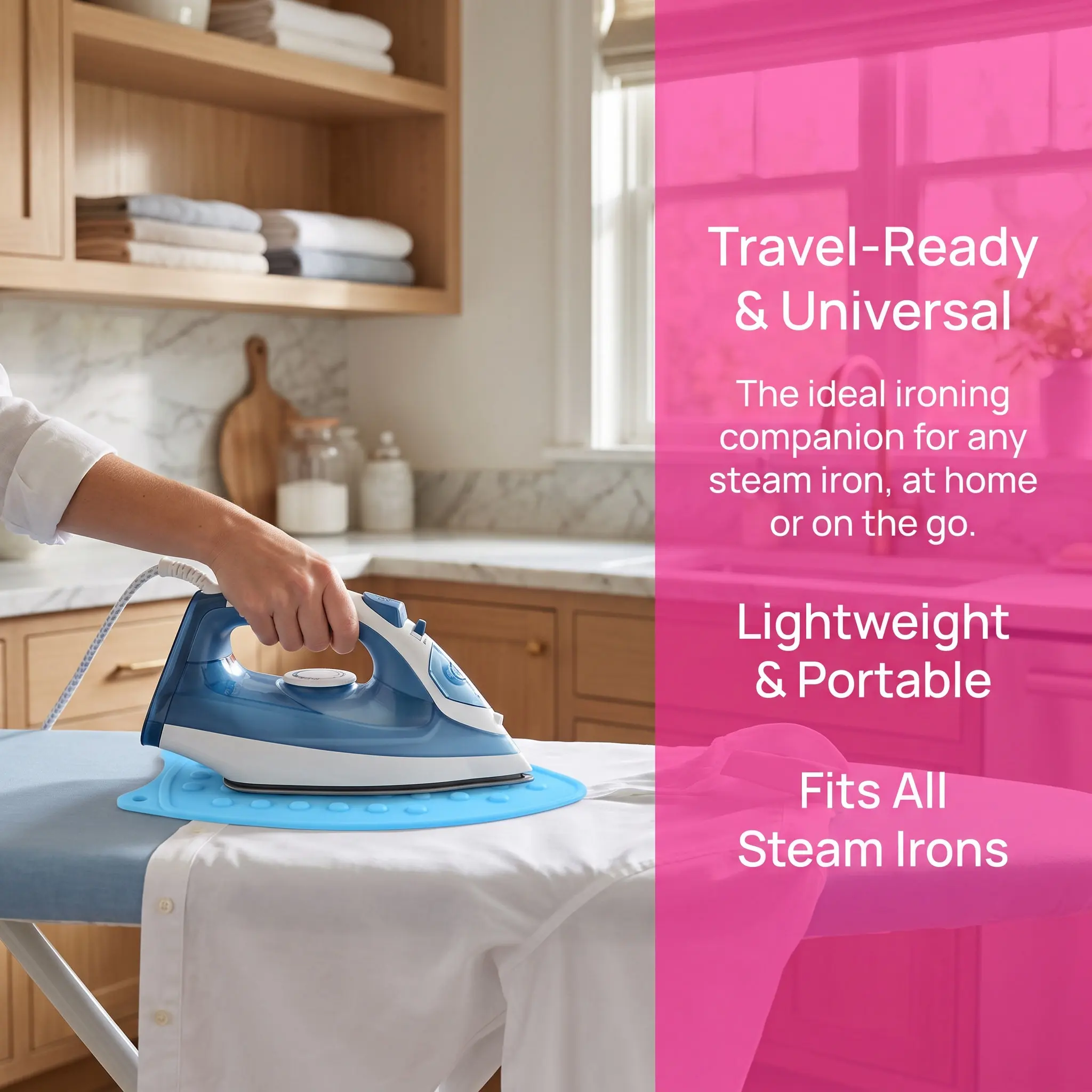 2Pcs Heat Resistant Silicone Iron Rest Pad Protective Mat for Steam Ironing Board Garment Steamer Use Portable Ironing Mat